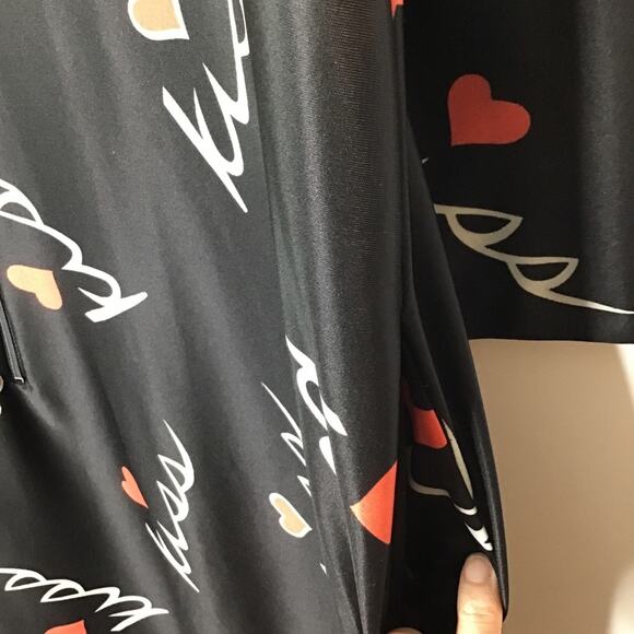 Vintage lounge robe half zip front kiss‎ print mumu - Picture 5 of 7